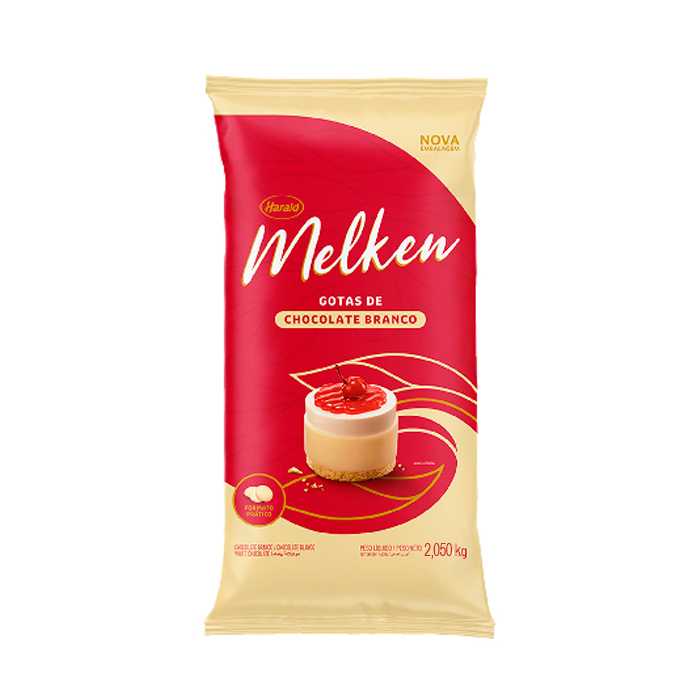 Mostrar detalhes de Melken Gotas Chocolate Branco 2,050 Kg - HARALD Imagem de Melken Gotas Chocolate Branco 2,050 Kg - HARALD